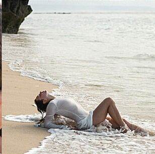 У воды, на коленях